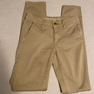 American Eagle 4 Long Khaki Skinny Pants